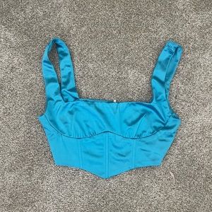 Turquoise blue corset top